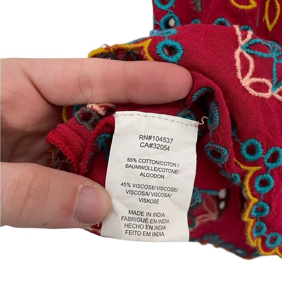 Anthropologie Tiny Red Boho Beaded Top XS - Picture 2 of 6